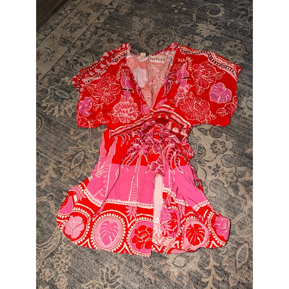 Farm Rio Kimono Style Wrap Top Short Sleeve